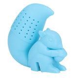 Food Grade Silicone Squirrel Shape Tea Strainer Cute Squirrel Shaped Tea Infuser Filter Blue - Top-Down View
