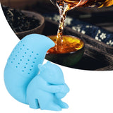 Food Grade Silicone Squirrel Shape Tea Strainer Cute Squirrel Shaped Tea Infuser Filter Blue - Extra Image