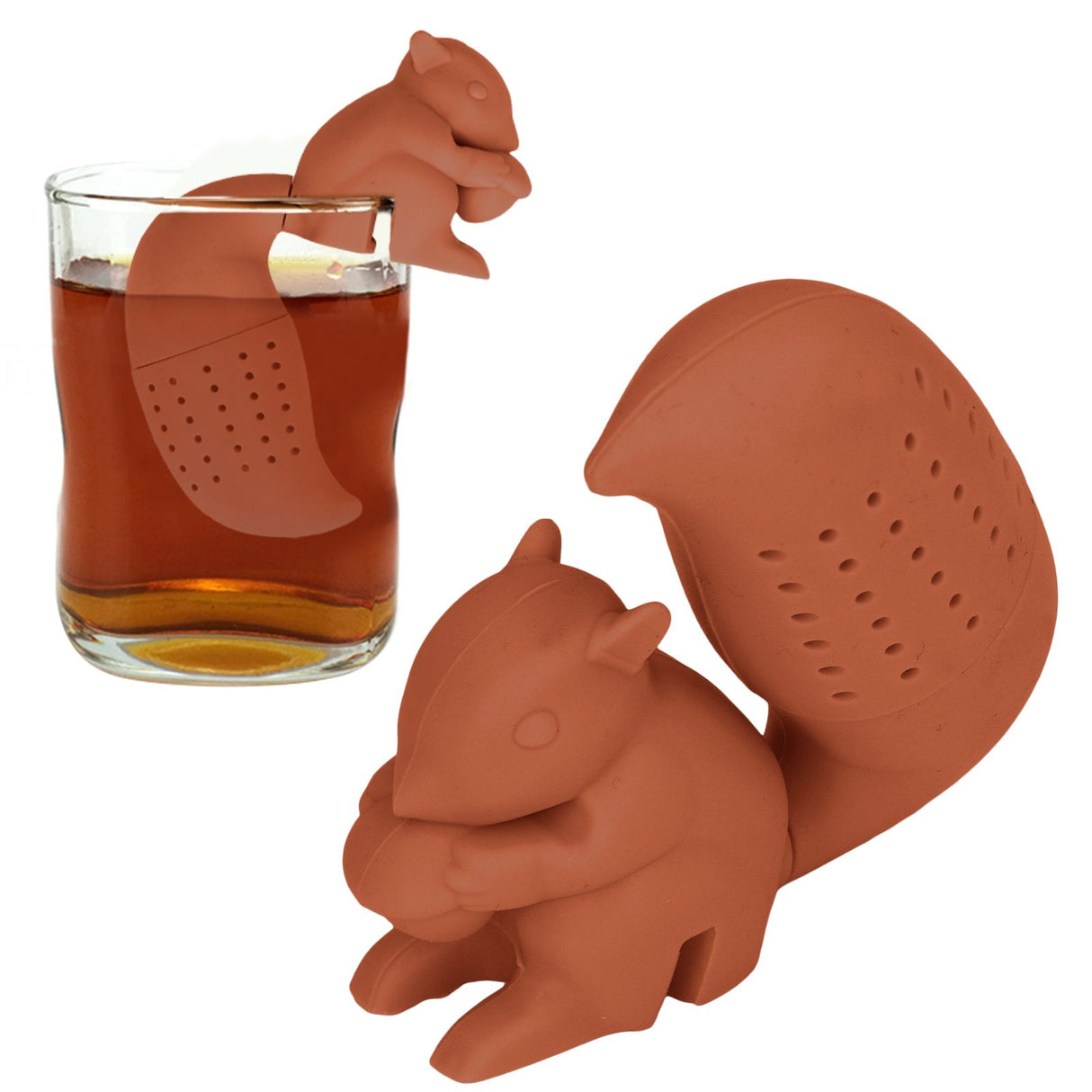 Food Grade Silicone Squirrel Shape Tea Strainer Cute Squirrel Shaped Tea Infuser Filter Coffee