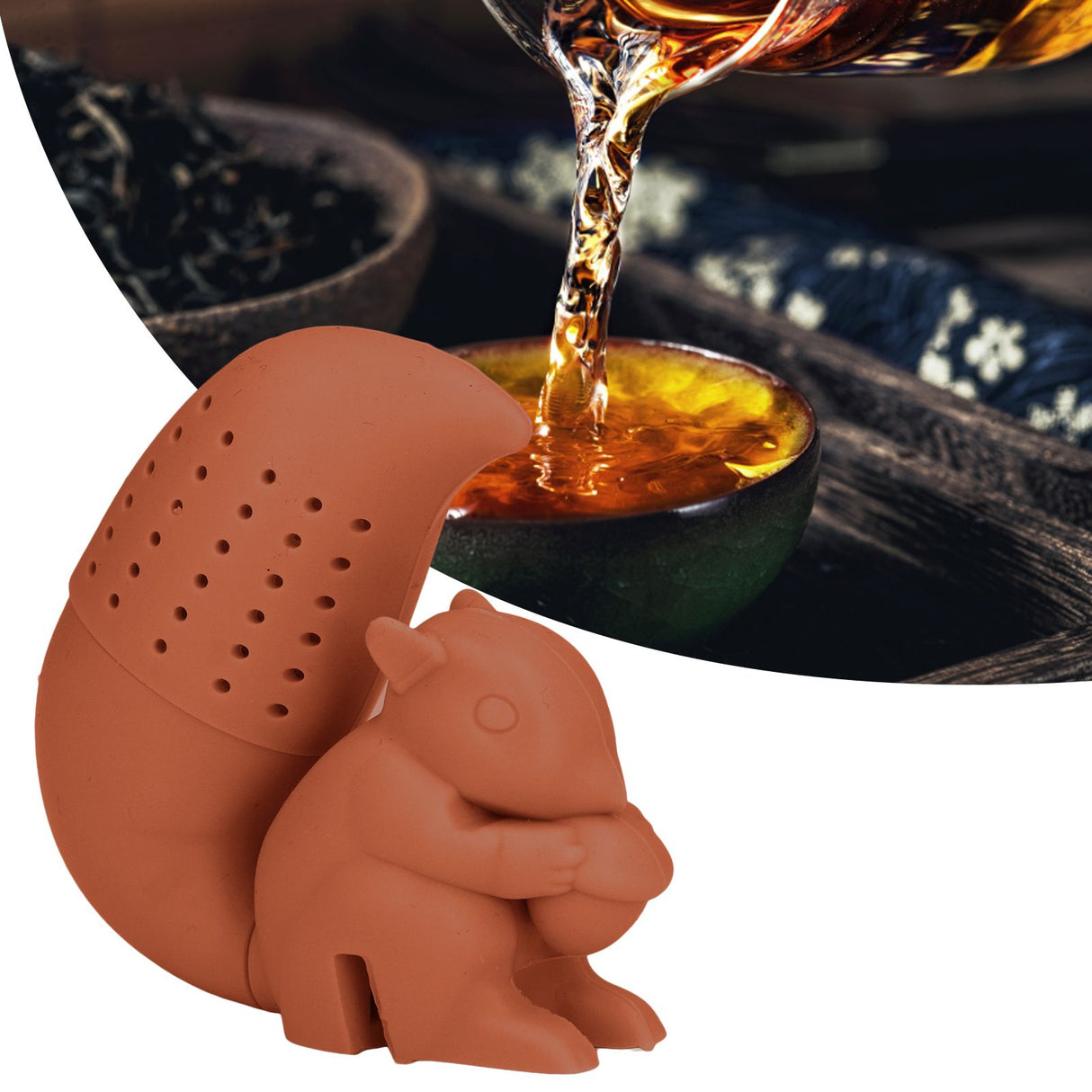 Food Grade Silicone Squirrel Shape Tea Strainer Cute Squirrel Shaped Tea Infuser Filter Coffee