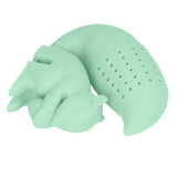 Food Grade Silicone Squirrel Shape Tea Strainer Cute Squirrel Shaped Tea Infuser Filter Green - Close-Up Angle