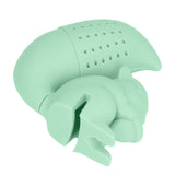 Food Grade Silicone Squirrel Shape Tea Strainer Cute Squirrel Shaped Tea Infuser Filter Green - Low Angle