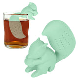 Food Grade Silicone Squirrel Shape Tea Strainer Cute Squirrel Shaped Tea Infuser Filter Green - Extra Image