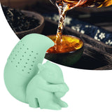 Food Grade Silicone Squirrel Shape Tea Strainer Cute Squirrel Shaped Tea Infuser Filter Green