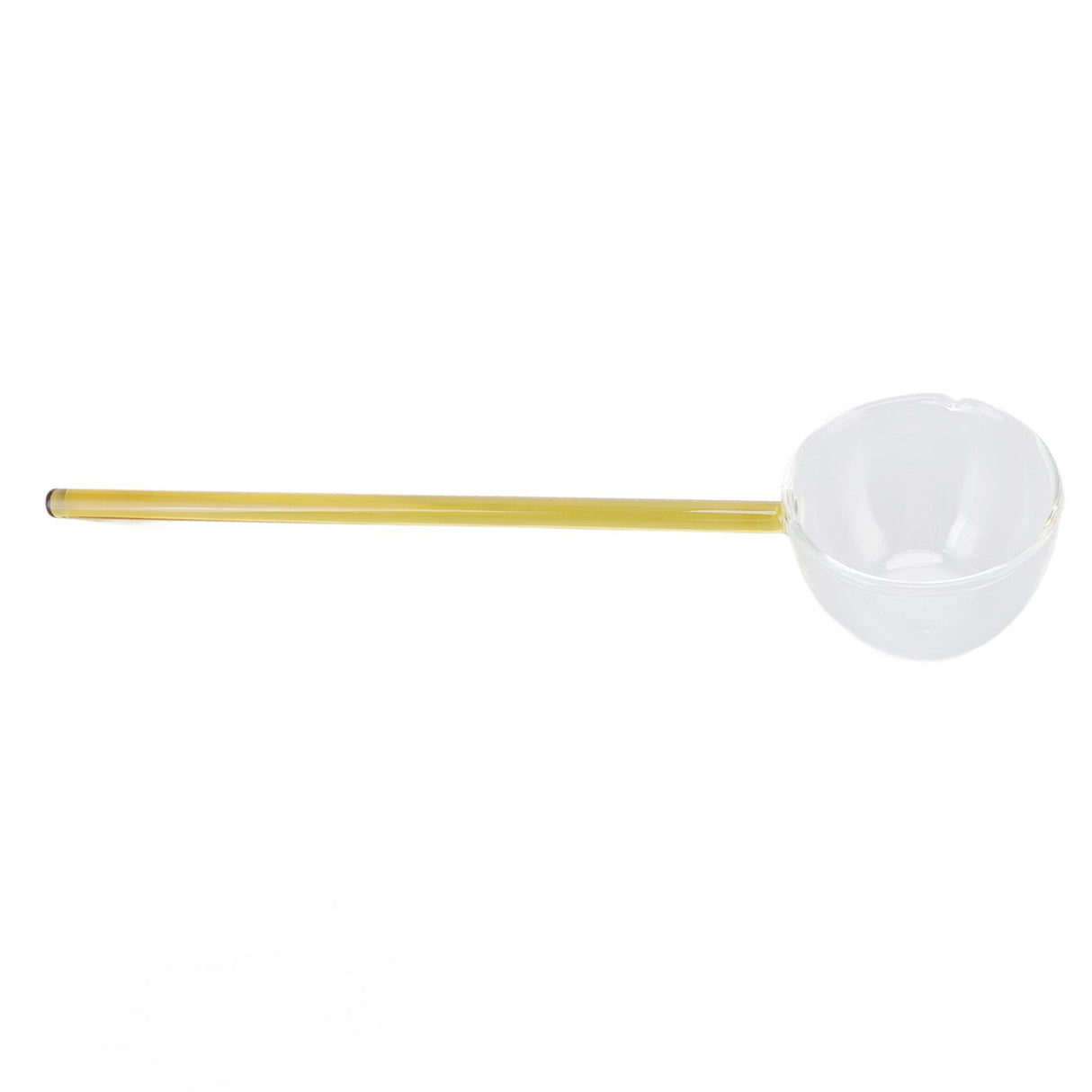 Glass Stirring Spoon High Temperature Resistance Simple 100ML Mixing Spoon Coffee Tea Spoon for Restaurants Home Yellow