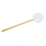 Glass Stirring Spoon High Temperature Resistance Simple 100ML Mixing Spoon Coffee Tea Spoon for Restaurants Home Yellow - Low Angle