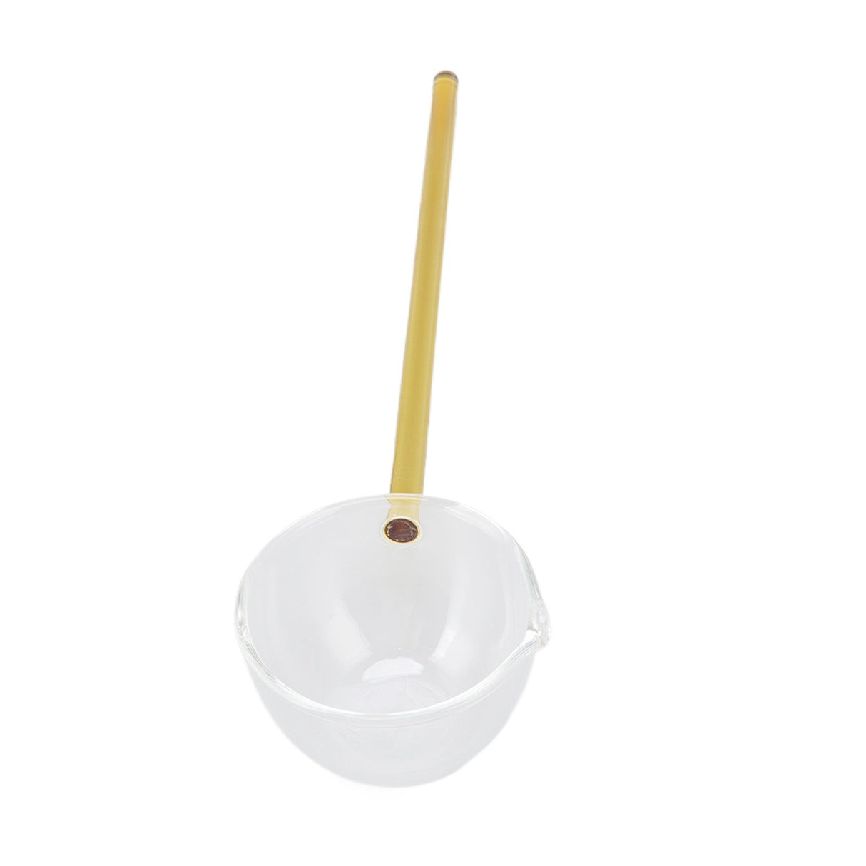 Glass Stirring Spoon High Temperature Resistance Simple 100ML Mixing Spoon Coffee Tea Spoon for Restaurants Home Yellow