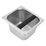 Stainless Steel Coffee Knock Box Coffee Grounds Container Box for Kitchen Canteen Western Restaurant Bar - Side View