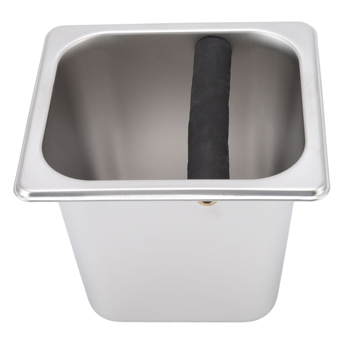 Stainless Steel Coffee Knocking Grounds Box with Rubber Rod Embeddable Coffee Dump Bin for Home Restaurant