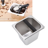 Stainless Steel Coffee Knocking Grounds Box with Rubber Rod Embeddable Coffee Dump Bin for Home Restaurant - Extra Image