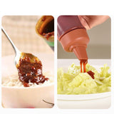 Squeeze Bottle Graduated Thicken Bottle Clear Identifying Labels Convenient Sauce Bottle for Kitchen Red - Rear View