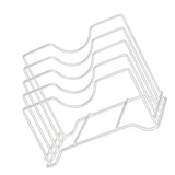 Chopping Board Storage Rack Iron 4 Slots Integrated Pot Lid Holder for Kitchen Countertop White
