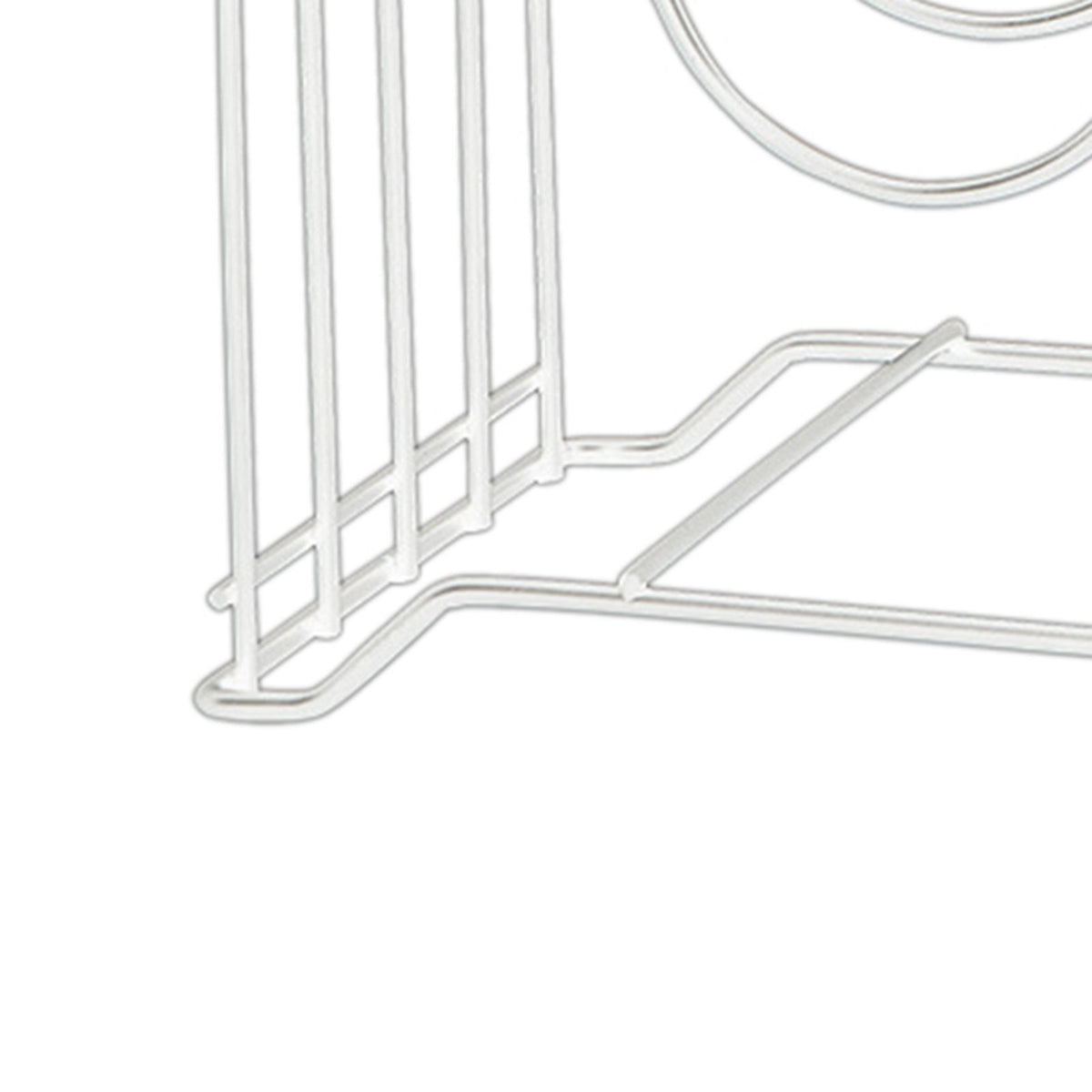 Chopping Board Storage Rack Iron 4 Slots Integrated Pot Lid Holder for Kitchen Countertop White