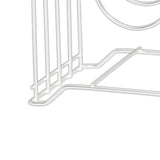 Chopping Board Storage Rack Iron 4 Slots Integrated Pot Lid Holder for Kitchen Countertop White