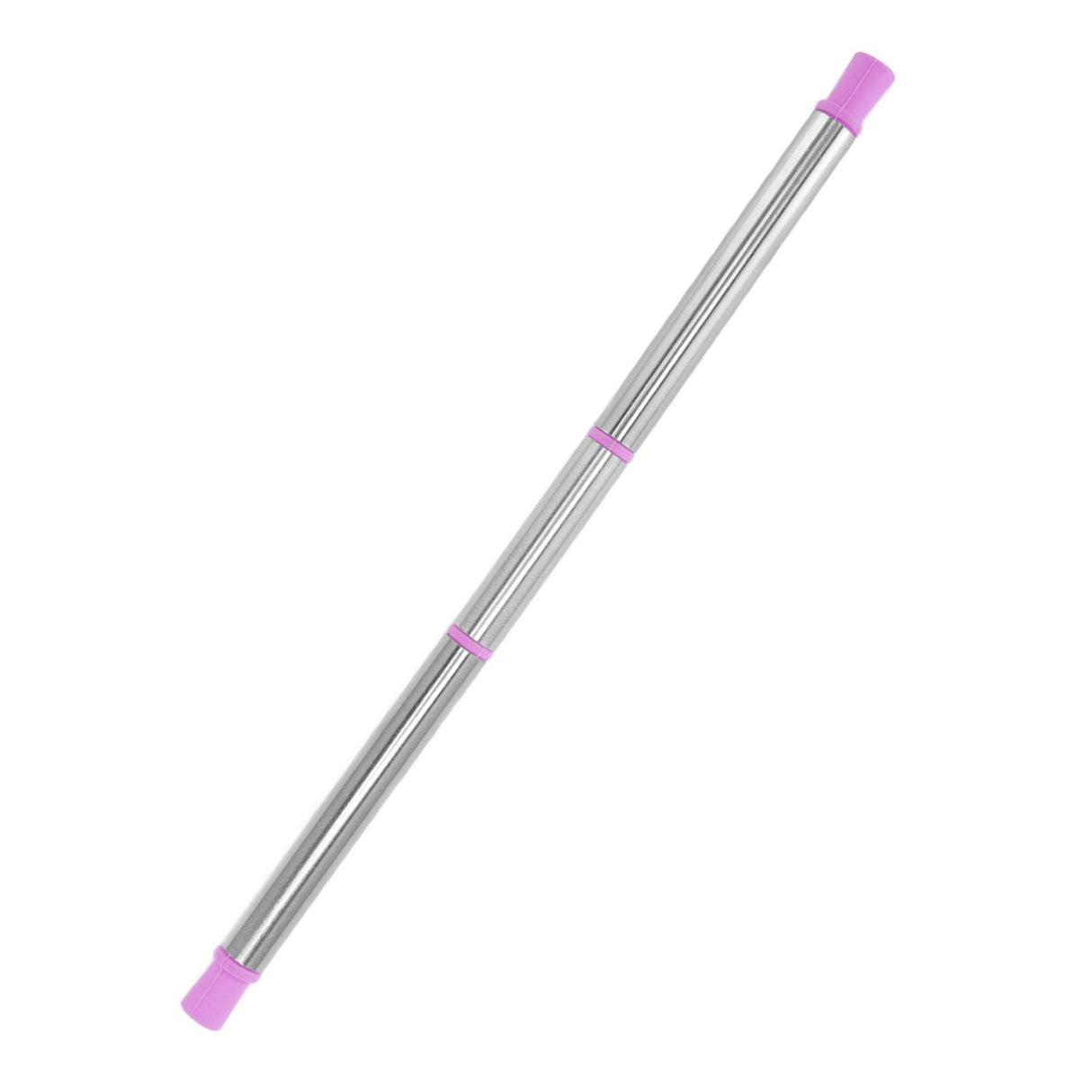 Collapsible Straw Stainless Steel Portable Easy to Clean Foldable Straw with Cleaning Brush for Home Office Outdoor Purple