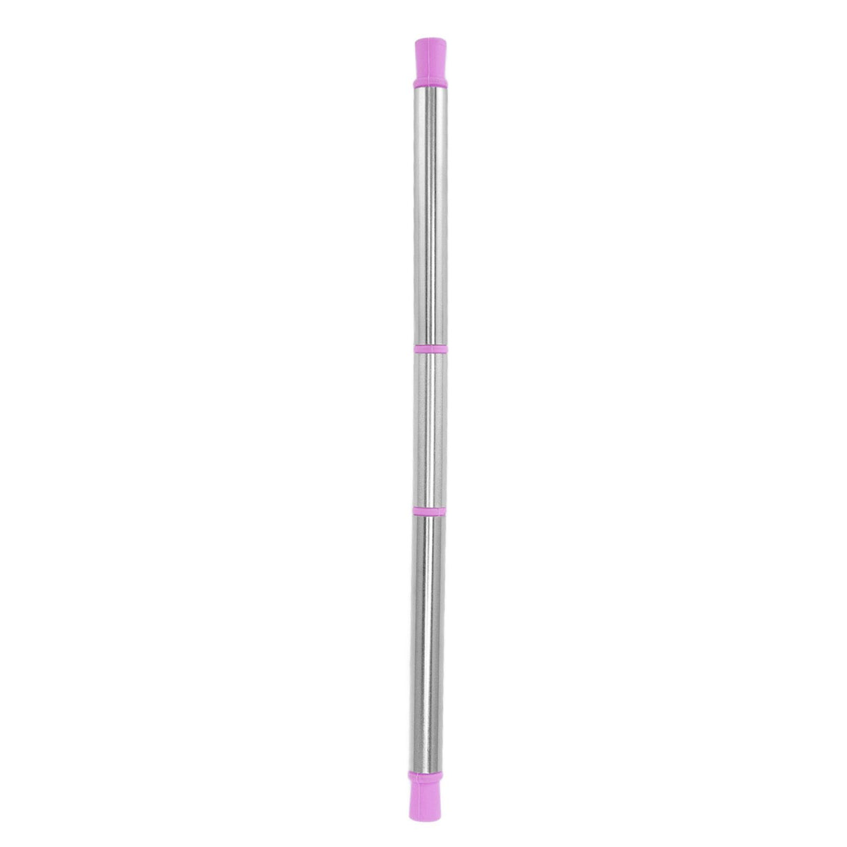Collapsible Straw Stainless Steel Portable Easy to Clean Foldable Straw with Cleaning Brush for Home Office Outdoor Purple