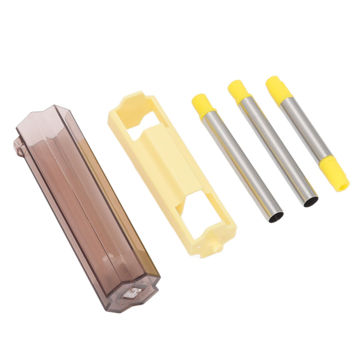 Collapsible Straw Stainless Steel Portable Easy to Clean Foldable Straw with Cleaning Brush for Home Office Outdoor Yellow