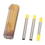 Collapsible Straw Stainless Steel Portable Easy to Clean Foldable Straw with Cleaning Brush for Home Office Outdoor Yellow