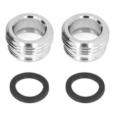 2 Sets Faucet Adapter Straight Thread 15/16in Male 27/32in Female to 17/16in Garden Hose - Front View