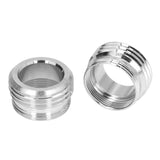 2 Sets Faucet Adapter Straight Thread 15/16in Male 27/32in Female to 17/16in Garden Hose - Close-Up Angle