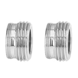 2 Sets Faucet Adapter Straight Thread 15/16in Male 27/32in Female to 17/16in Garden Hose - Low Angle