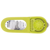 Vegetable Chopper Olive Green Multifunctional Grater Juicer Container 3 in 1 Vegetable Cutter Kitchen Tool - Rear View