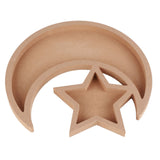 Eid Wooden Dessert Tray Cute Shape Multifunctional Ramadan Wood Moon Tray for Home Ramadan Party Garden Decor