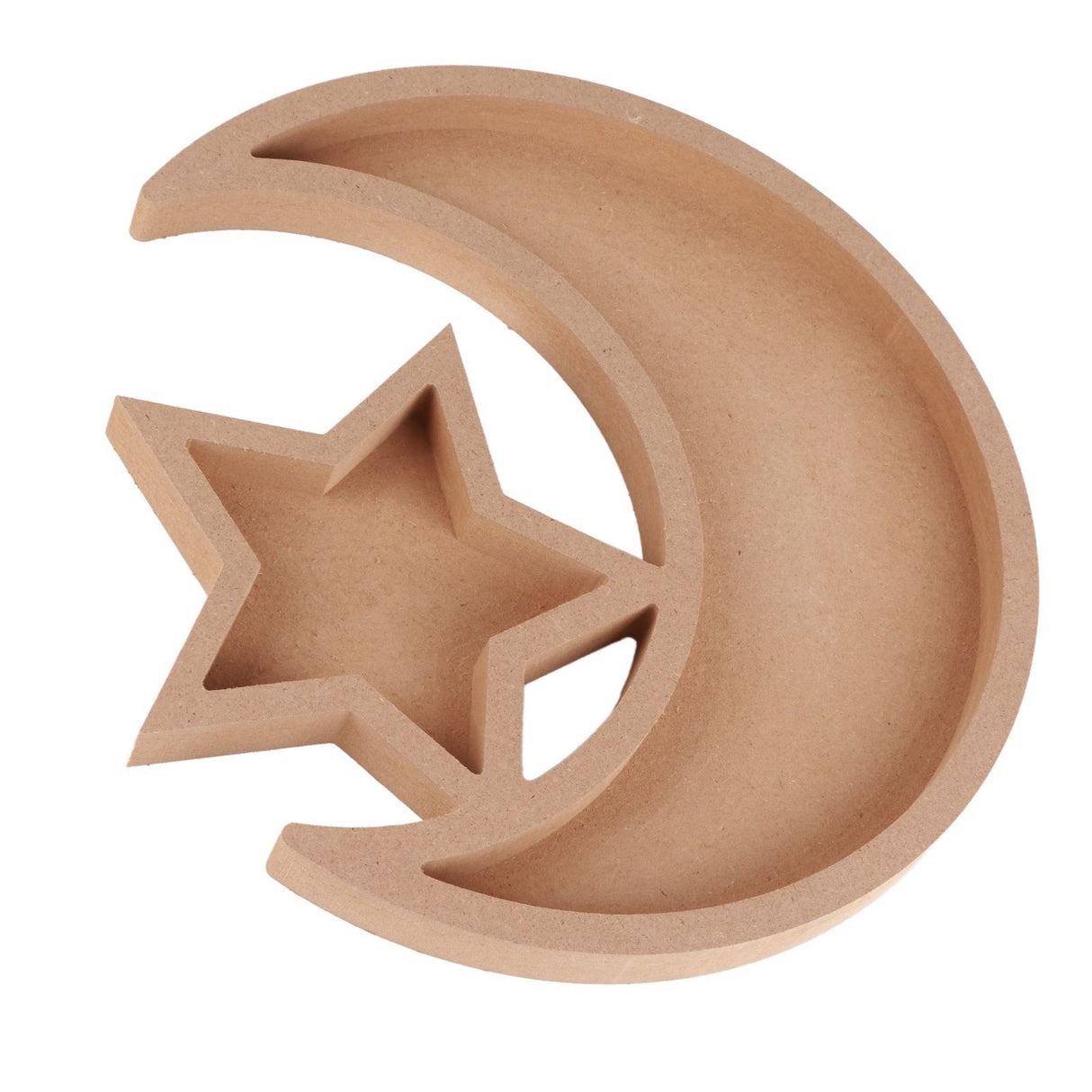Eid Wooden Dessert Tray Cute Shape Multifunctional Ramadan Wood Moon Tray for Home Ramadan Party Garden Decor
