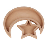 Eid Wooden Dessert Tray Cute Shape Multifunctional Ramadan Wood Moon Tray for Home Ramadan Party Garden Decor