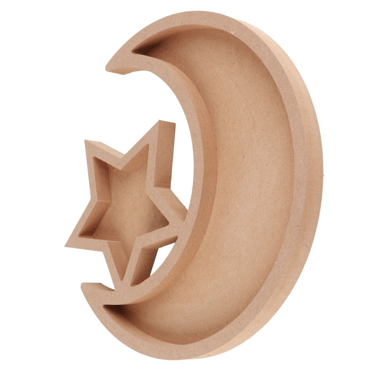 Eid Wooden Dessert Tray Cute Shape Multifunctional Ramadan Wood Moon Tray for Home Ramadan Party Garden Decor