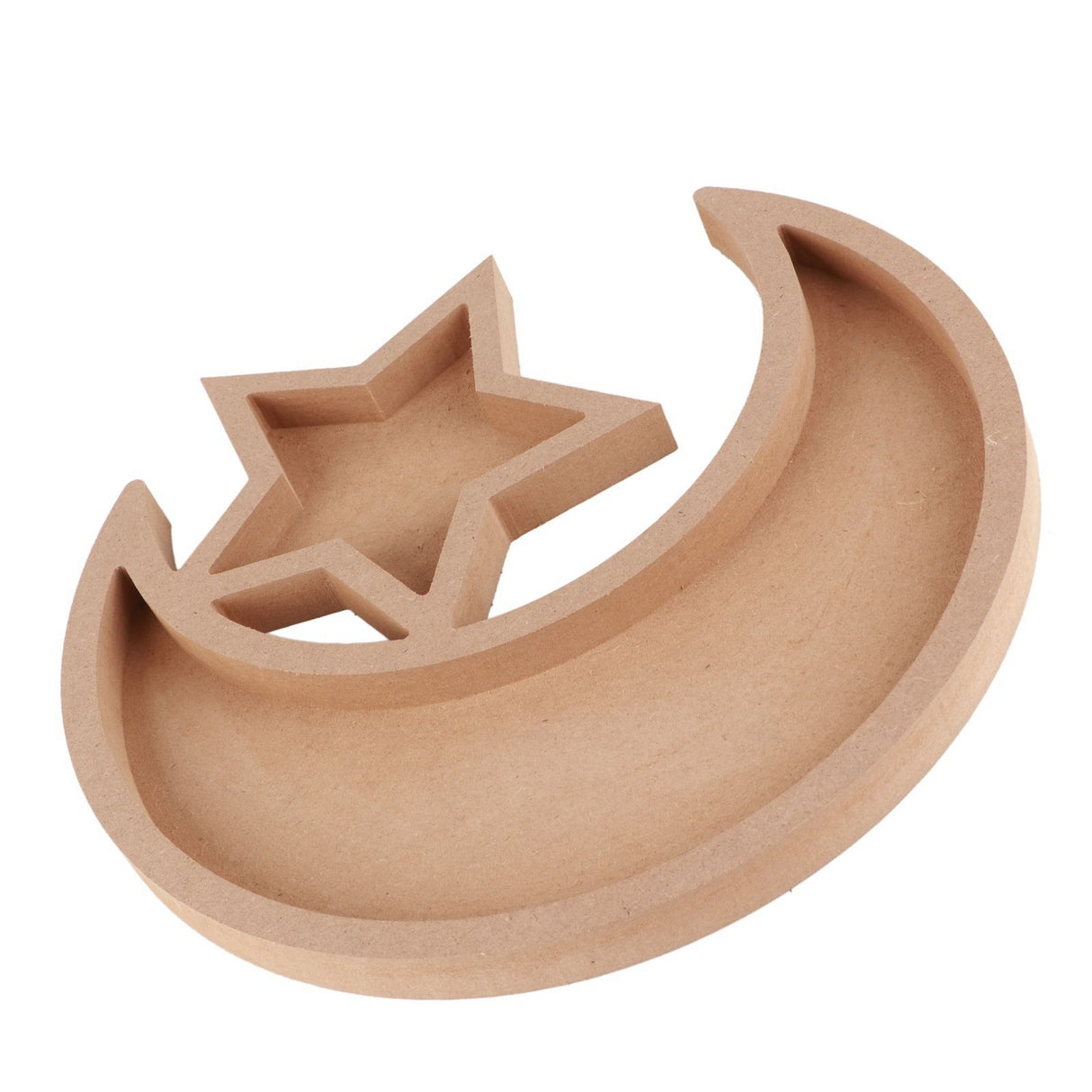Eid Wooden Dessert Tray Cute Shape Multifunctional Ramadan Wood Moon Tray for Home Ramadan Party Garden Decor