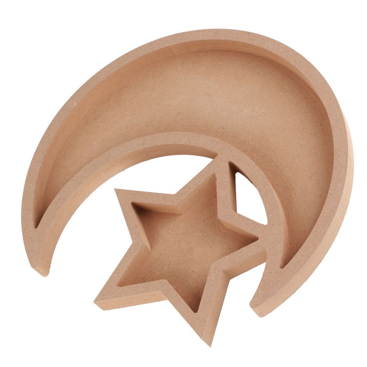 Eid Wooden Dessert Tray Cute Shape Multifunctional Ramadan Wood Moon Tray for Home Ramadan Party Garden Decor