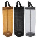 Grocery Bag Holder Large Capacity Durable Polyester Transparent Space Saving Trash Bag Holder for Home Kitchen Yellow