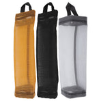Grocery Bag Holder Large Capacity Durable Polyester Transparent Space Saving Trash Bag Holder for Home Kitchen Yellow