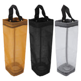 Grocery Bag Holder Large Capacity Durable Polyester Transparent Space Saving Trash Bag Holder for Home Kitchen Yellow - Rear View