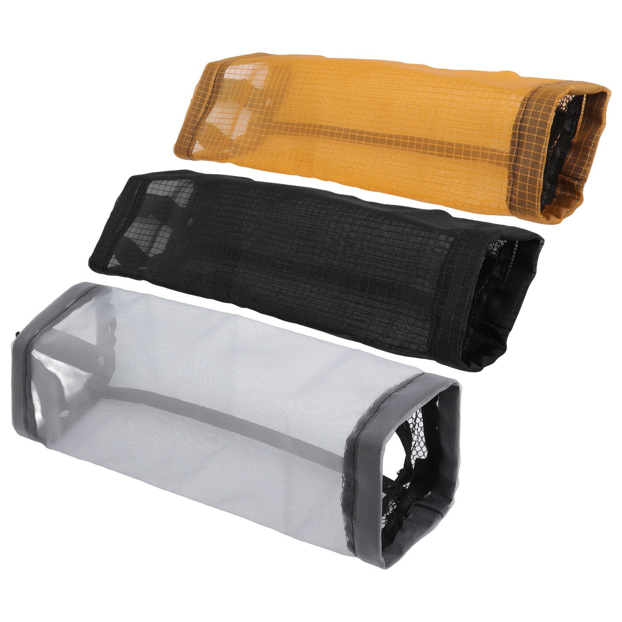 Grocery Bag Holder Large Capacity Durable Polyester Transparent Space Saving Trash Bag Holder for Home Kitchen Yellow