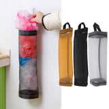 Grocery Bag Holder Large Capacity Durable Polyester Transparent Space Saving Trash Bag Holder for Home Kitchen Yellow