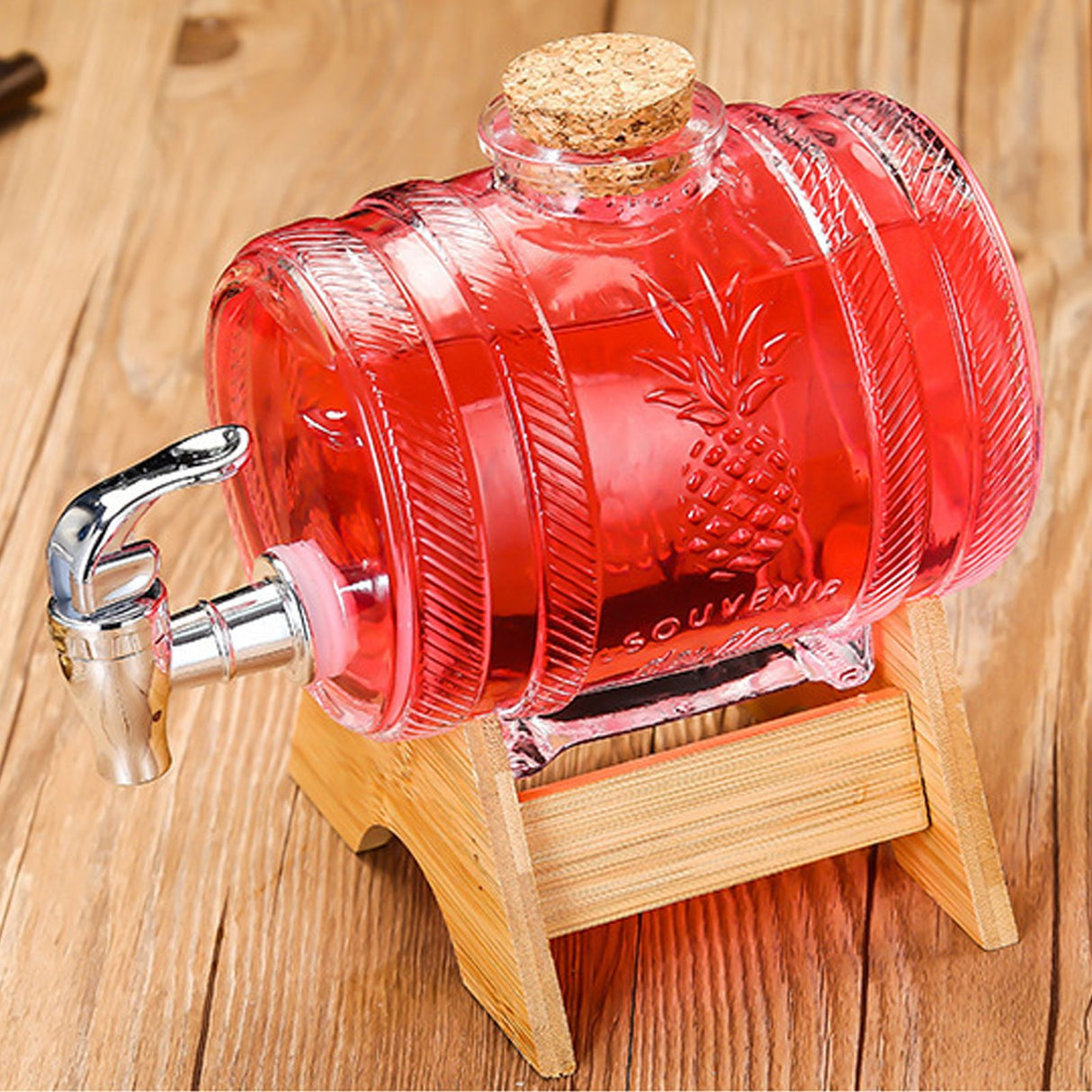 Beverage Barrel Thickened Glass Sealed Medlar Ginseng Wine Brewing Jar Dispenser with Faucet for Home