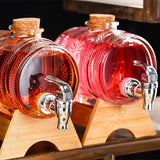 Beverage Barrel Thickened Glass Sealed Medlar Ginseng Wine Brewing Jar Dispenser with Faucet for Home - Extra Image