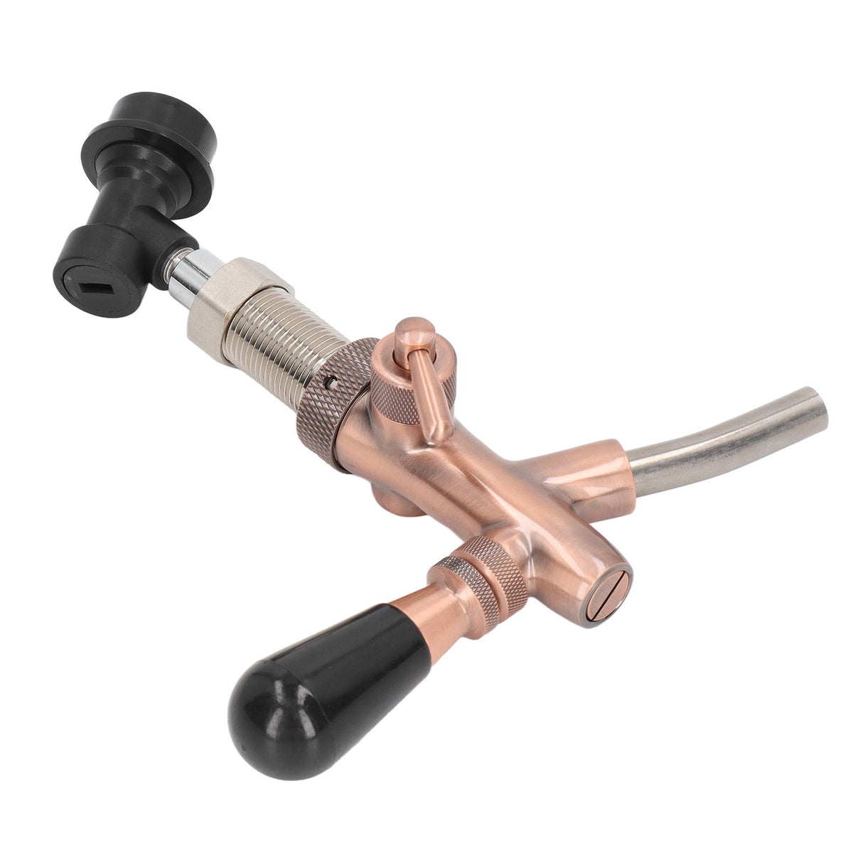 G5/8 Beer Faucet Brass Stainless Steel Beer Tap Adjustable Beer Faucet with Quick Connector Red Bronze