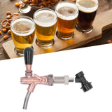 G5/8 Beer Faucet Brass Stainless Steel Beer Tap Adjustable Beer Faucet with Quick Connector Red Bronze