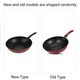 Frying Pan Flat Bottom Cooking Wok Cast Iron Kitchen Ware with Handle for Soup Stew 32cm / 12.6in - 45-Degree Angle