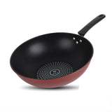 Frying Pan Flat Bottom Cooking Wok Cast Iron Kitchen Ware with Handle for Soup Stew 28cm / 11.02in