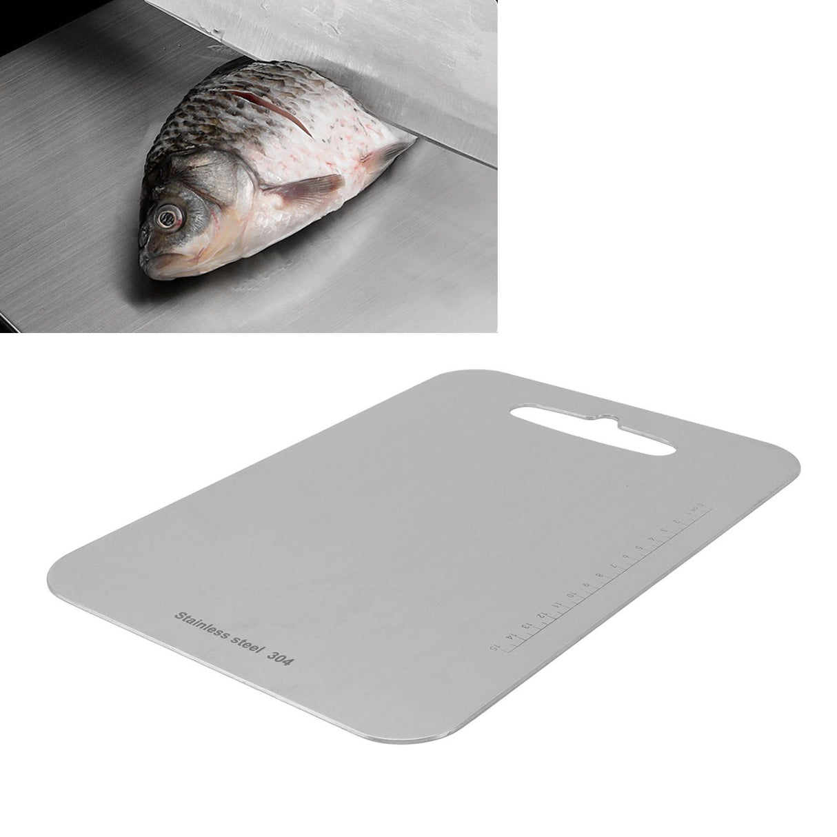 Cutting Board Double Sided 304 Stainless Steel Easy Cleaning for Cooking Kitchen S