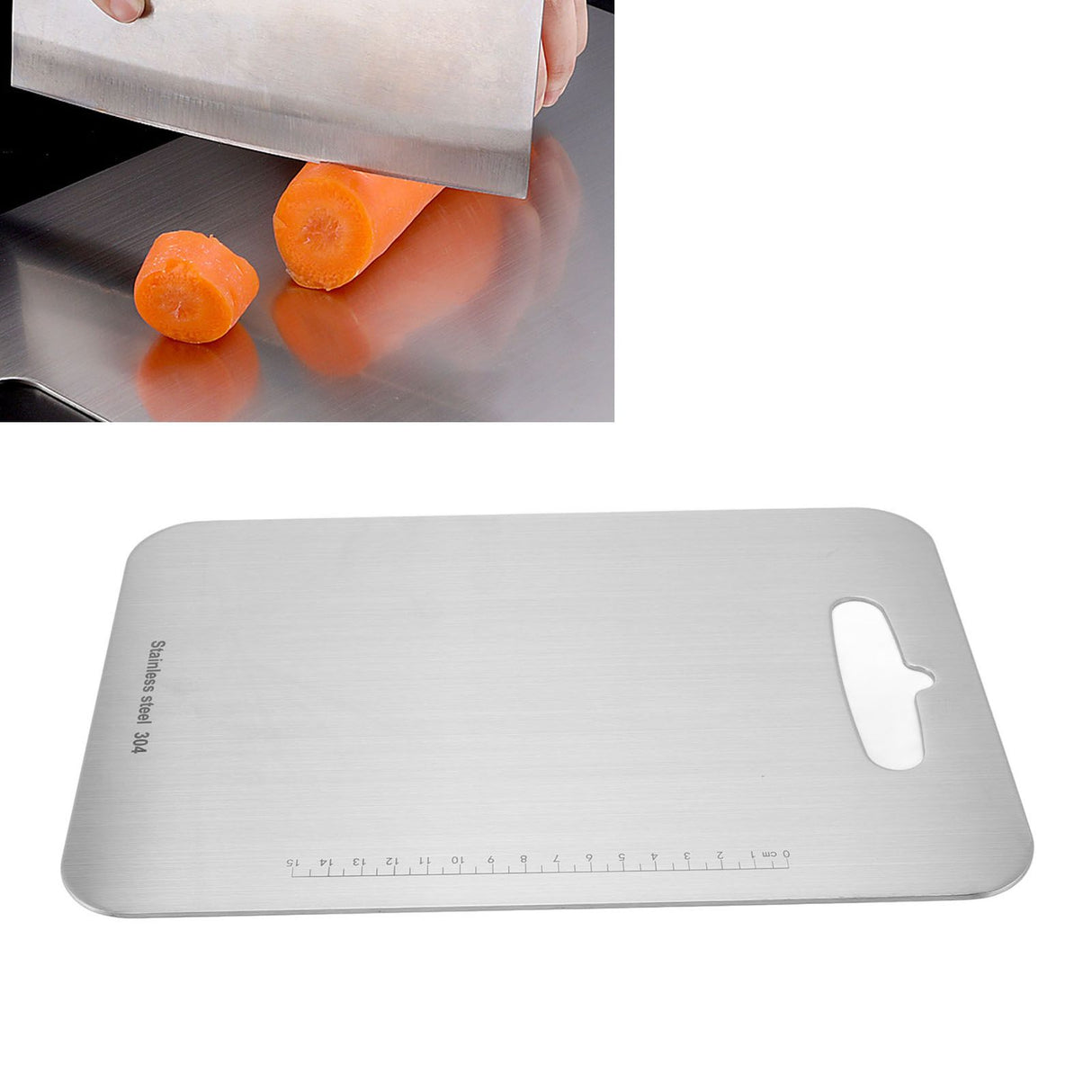 Cutting Board Double Sided 304 Stainless Steel Easy Cleaning for Cooking Kitchen S