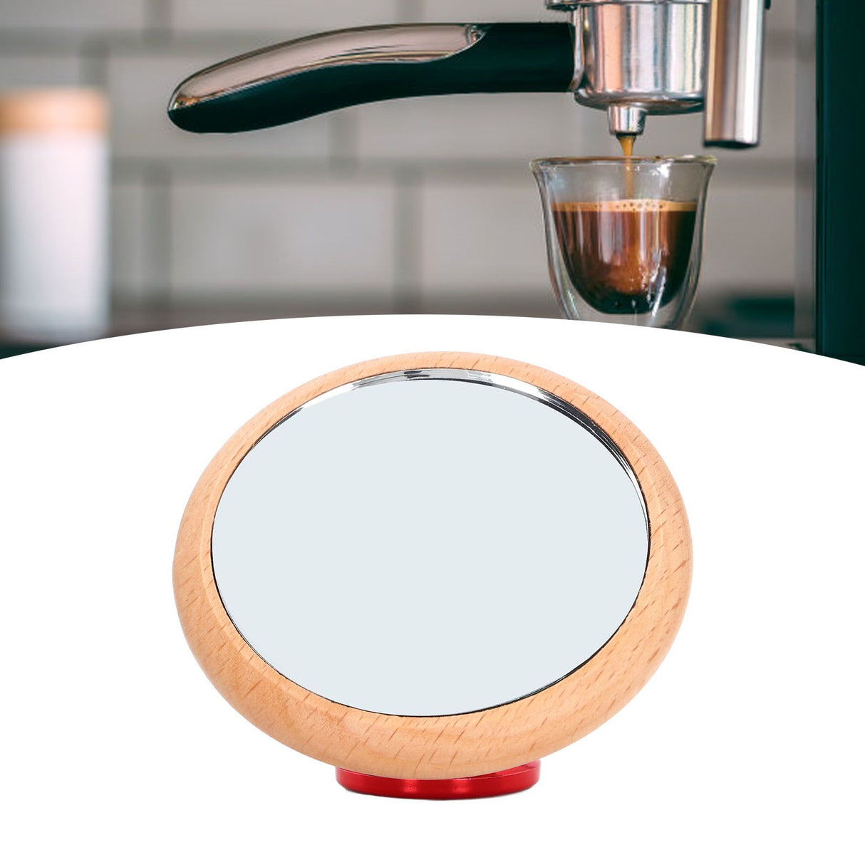Coffee Reflective Mirror Multidirectional Rotation Adjustable Magnetism Observative Mirror for Kitchen Red