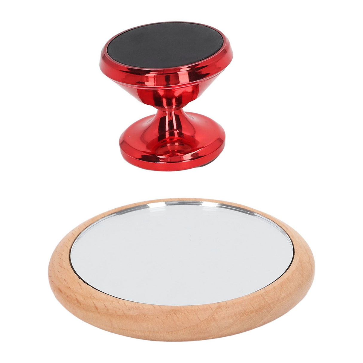 Coffee Reflective Mirror Multidirectional Rotation Adjustable Magnetism Observative Mirror for Kitchen Red