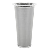 304 Stainless Steel Cold Brew Coffee Filter Cone Mesh with White Rubber Circle Coffee Brew Infuser for Fruit Drink 8x15cm/3.1x5.9in