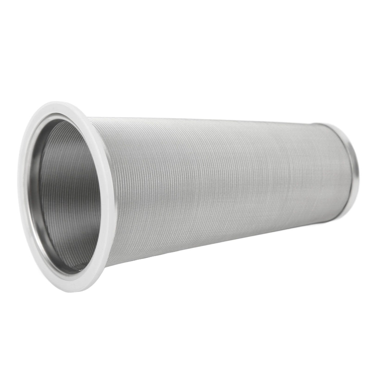 304 Stainless Steel Cold Brew Coffee Filter Cone Mesh with White Rubber Circle Coffee Brew Infuser for Fruit Drink 8x15cm/3.1x5.9in