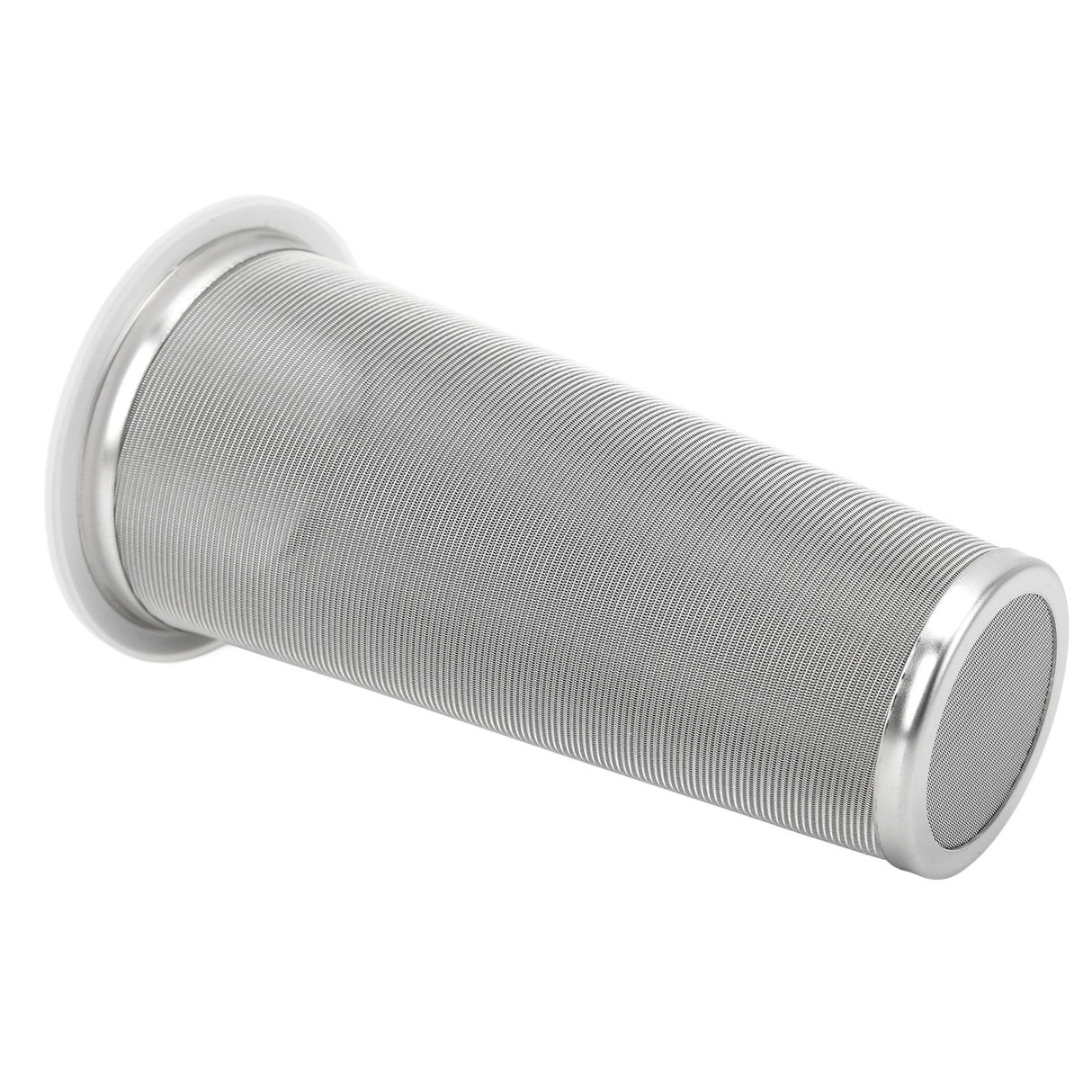 304 Stainless Steel Cold Brew Coffee Filter Cone Mesh with White Rubber Circle Coffee Brew Infuser for Fruit Drink 8x15cm/3.1x5.9in